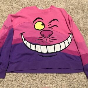 Disney Purple and Pink Cheshire Cat crew Alice in Wonderland